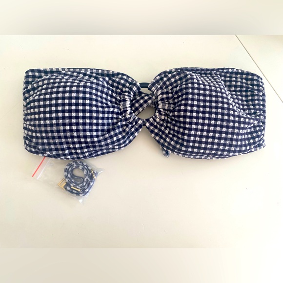 NWOT KATE SPADE Gingham Ring Bandeau Top - Picture 3 of 7